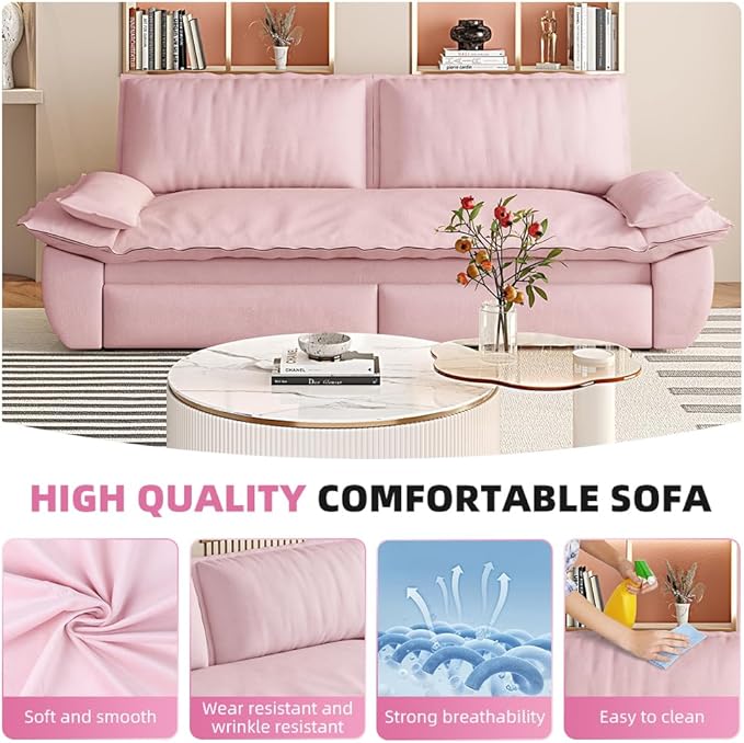 73.2" Sofa Bed Queen, 3-in-1 Pull Out Sofa Bed - Image 6