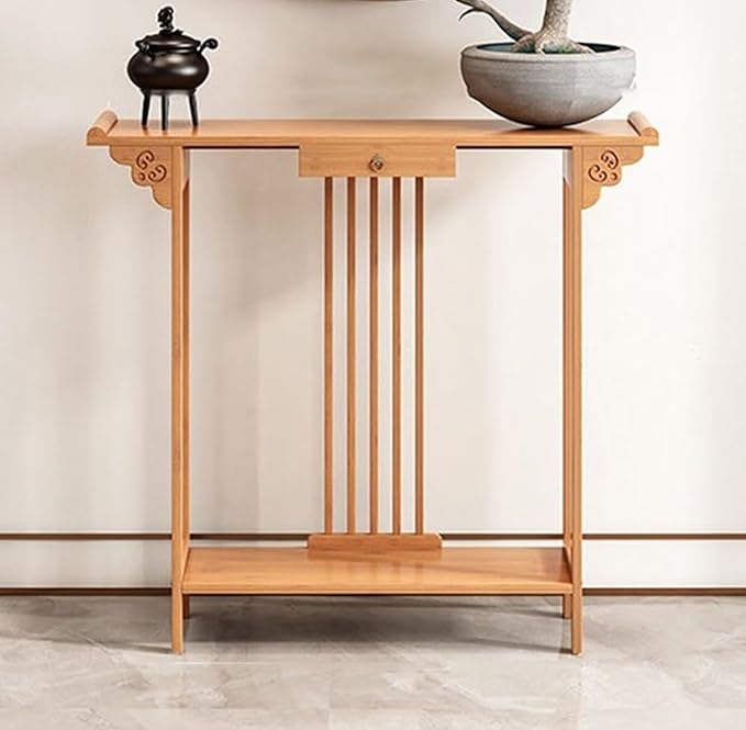 Natural Bamboo Console Table by Unknown