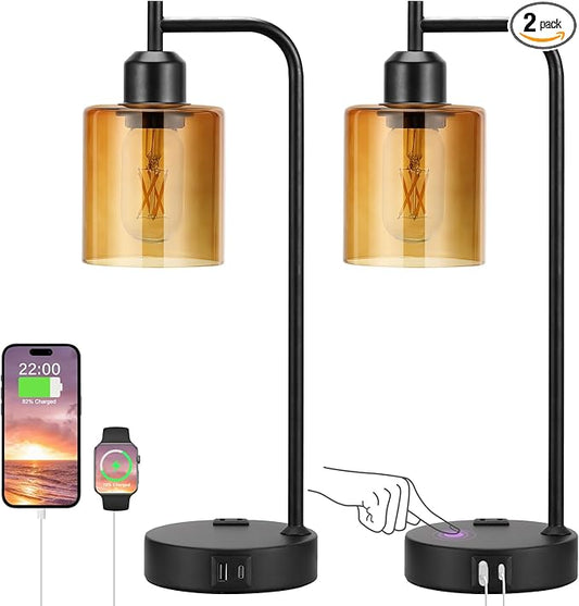 Industrial Touch Nightstand Lamps by Innqoo