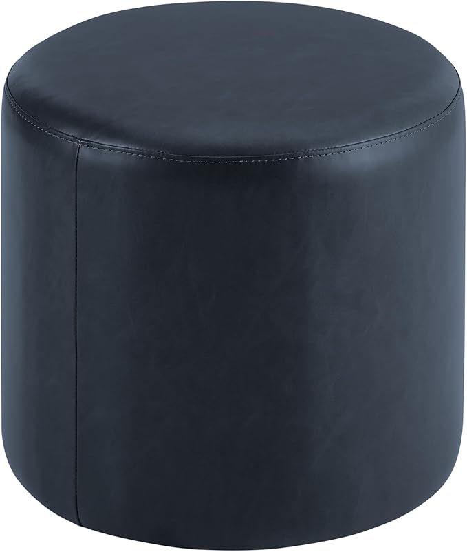 Studio Living® 19” Wentworth Ottoman Round Faux Leather Bench, Stationary - Image 6