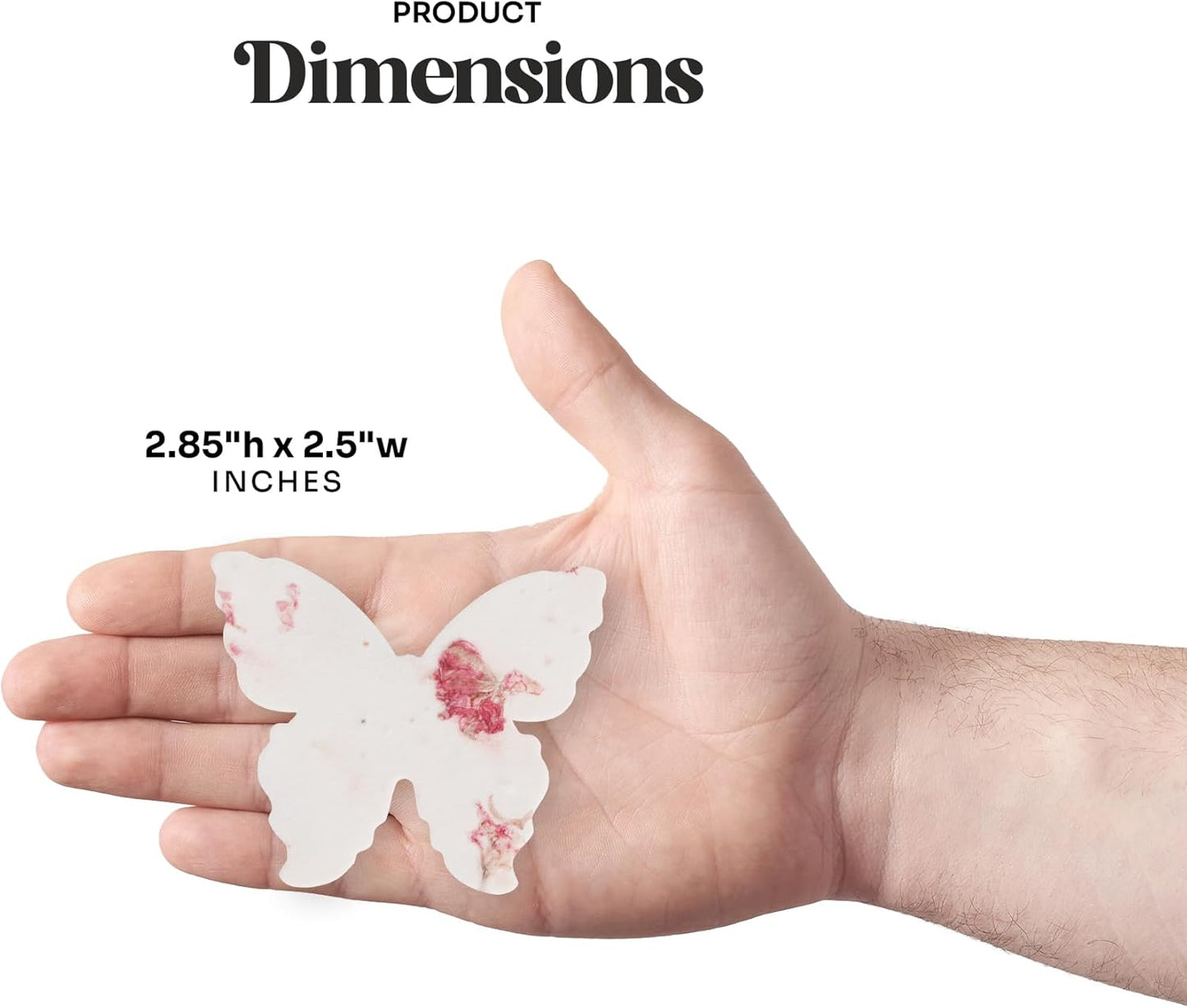 Set of 6 Seed Paper – 6 Pink Butterflies & 6 White Pots with Bow for Baby Shower, Gender Reveal, Birthday, & Other Milestone Celebrations