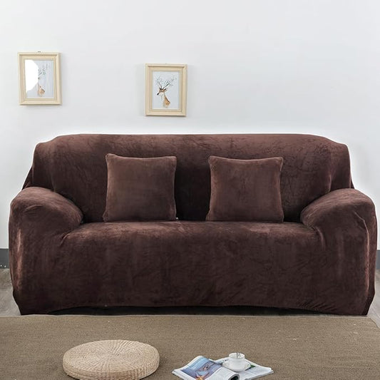 vctops 1-Piece Velvet Plush Stretch Loveseat Sofa Slipcover by vctops