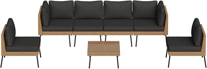 Aoxun Patio Furniture Set, 7 Piece Outdoor Sectional Sofas - Image 9