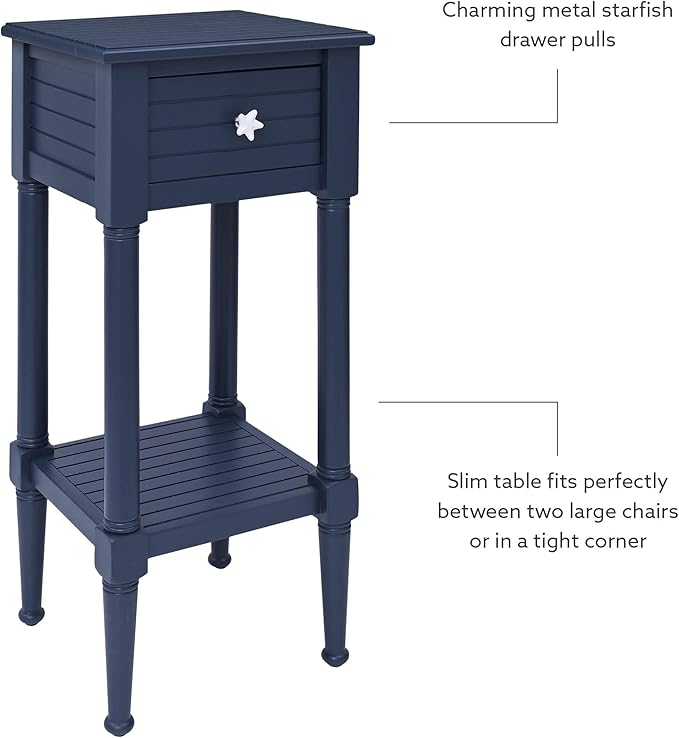 Linon Raleigh Navy Small Accent Table - Image 11