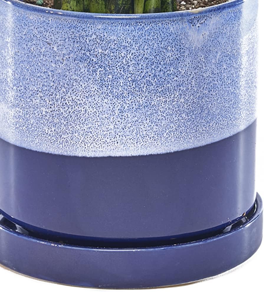 CHIVE ‘Minute’ Ceramic Planter Pot — Cute 5” Colorful Succulent Pots for Indoor & Outdoor House Plants — Beautiful Modern Farmhouse Kitchen Decor — Cobalt Blue