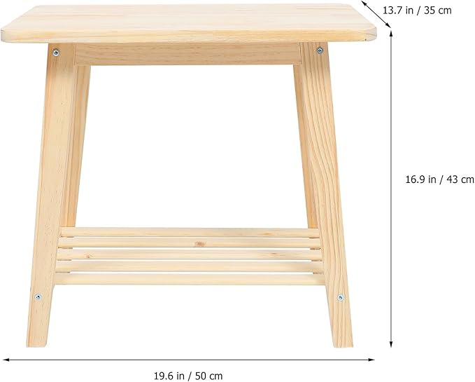 Nordic Style Solid Wood Bedside Table Shelf Small Sofa Corner Tea Table Living - Image 3