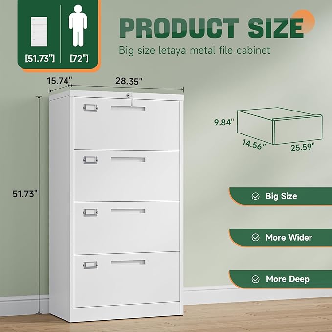Letaya 4 Drawer File Cabinets - Image 3