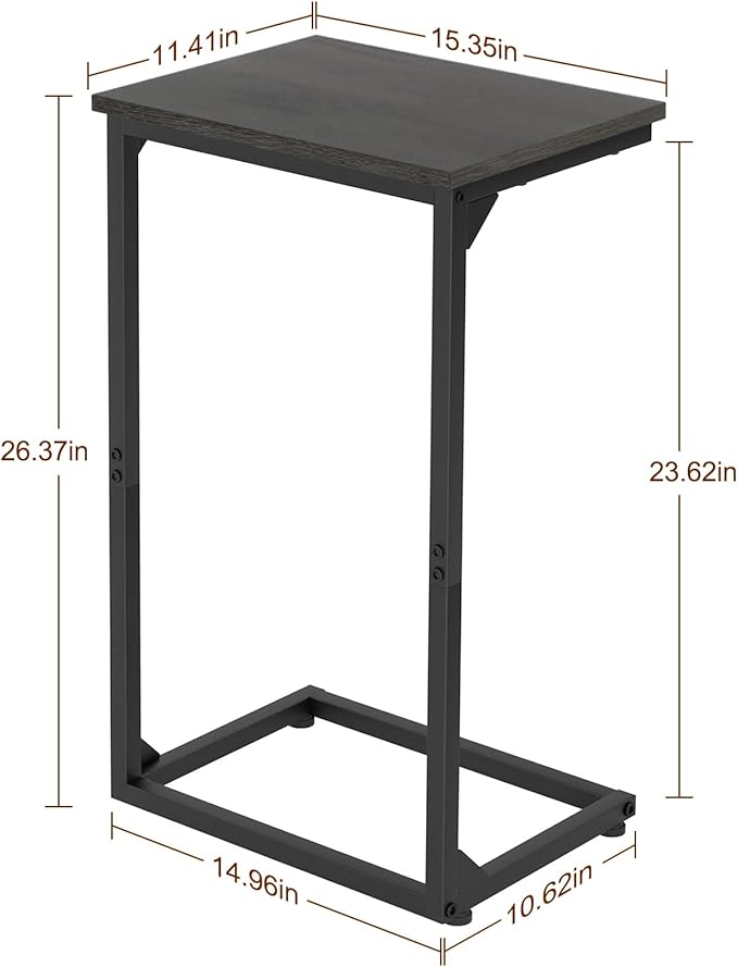 AMHANCIBLE C Shaped End Tables Set of 2, Couch Side Tables that Slide Under Sofa - Image 3