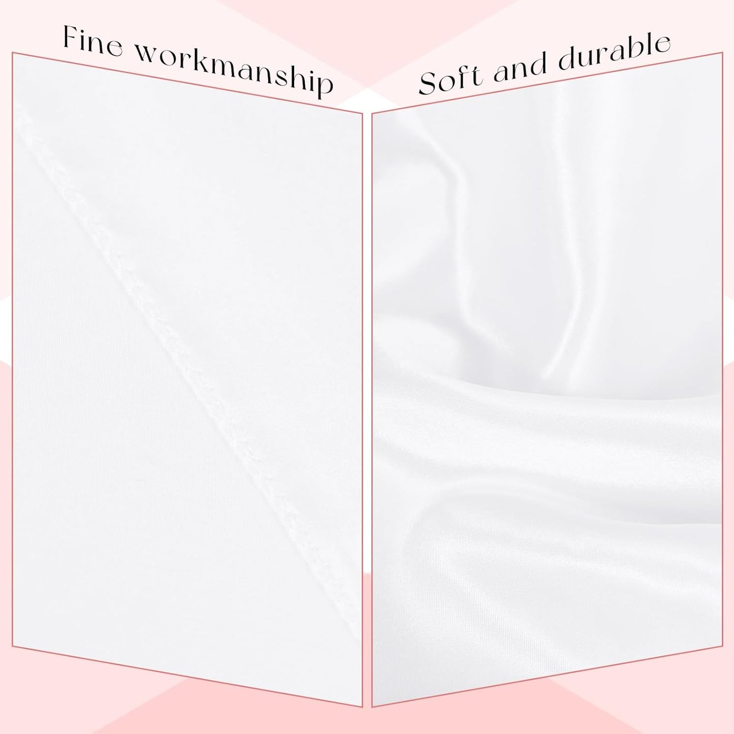 6 Packs Satin Tablecloth 57 x 108 Inch White Rectangular Table Cloth Silk Tablecloth Smooth Fabric Overlay Satin Table Cover Decoration for Wedding Party Banquet Events