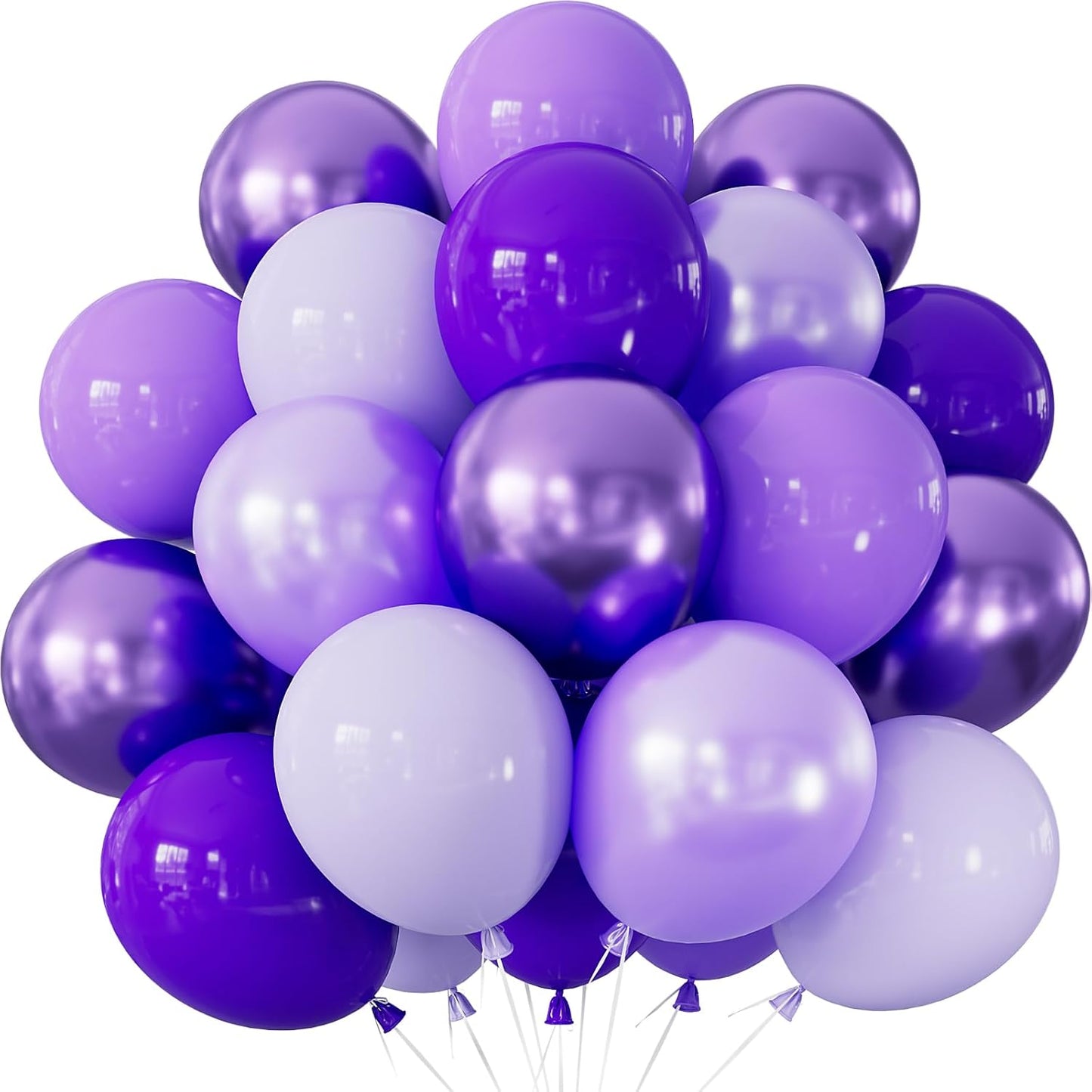 Purple Balloons - 12 Inch Dark Metallic Purple Balloons Macaron Lavender Pearl Lilac Balloon Different Shades Latex Balloon for Birthday Wedding Bridal Showers Party Decorations