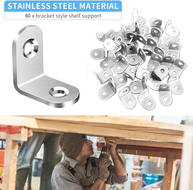 40PCS L Bracket Corner Brace, Stainless Steel L Brackets - Image 4