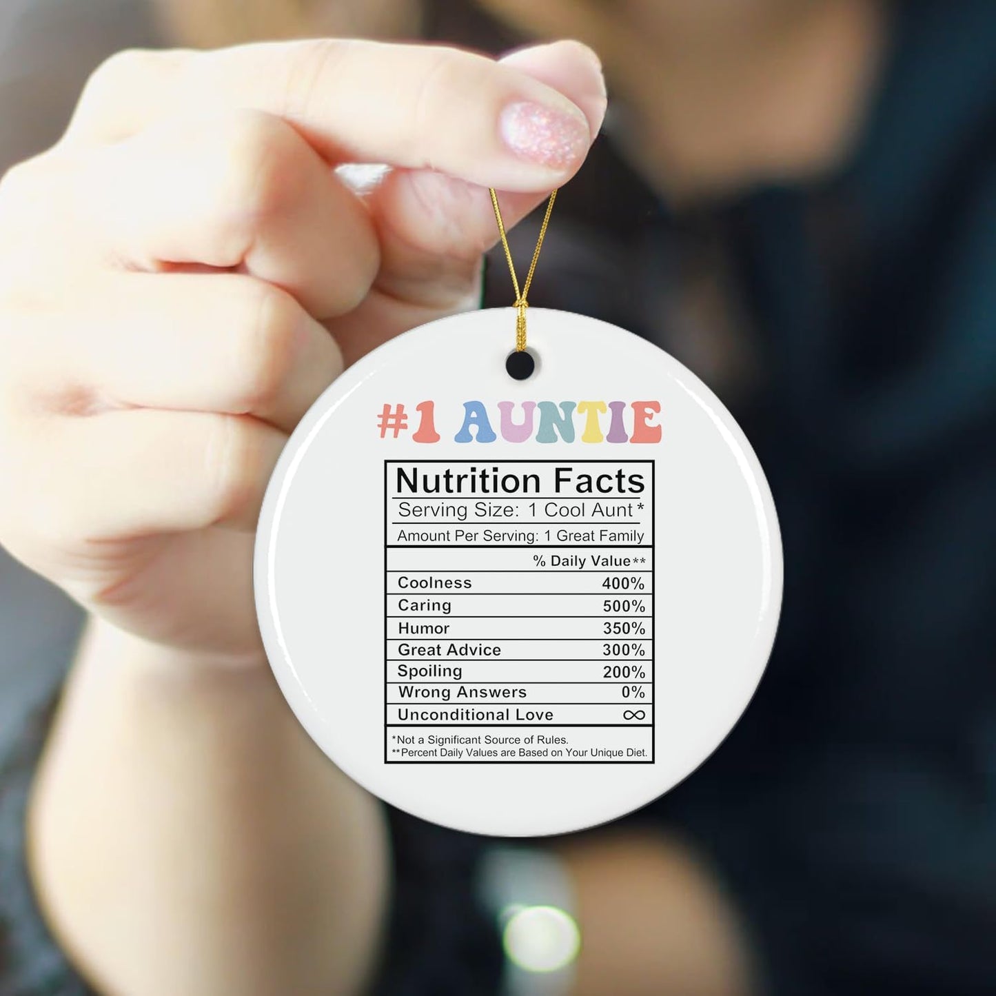 NewEleven Gifts for Aunt from Niece, Nephew - Ornament for Aunt, New Auntie - Aunts Birthday Gift, Aunts Announcement, in My Auntie Era - Ceramic Christmas Ornaments