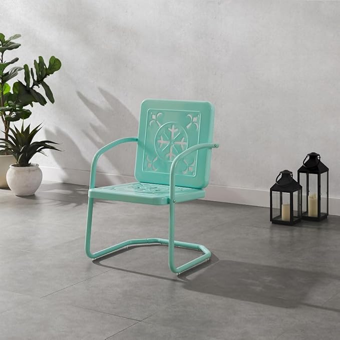 Crosley Furniture Azalea 2-Piece Outdoor Chair Set, Vintage Retro Metal Patio - Image 8