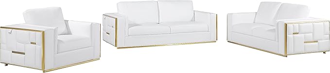 Blackjack Furniture Catania Modern Top Grain Italian Leather Sofa Set by BlackjackFurniture