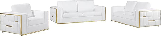 Blackjack Furniture Catania Modern Top Grain Italian Leather Sofa Set by BlackjackFurniture