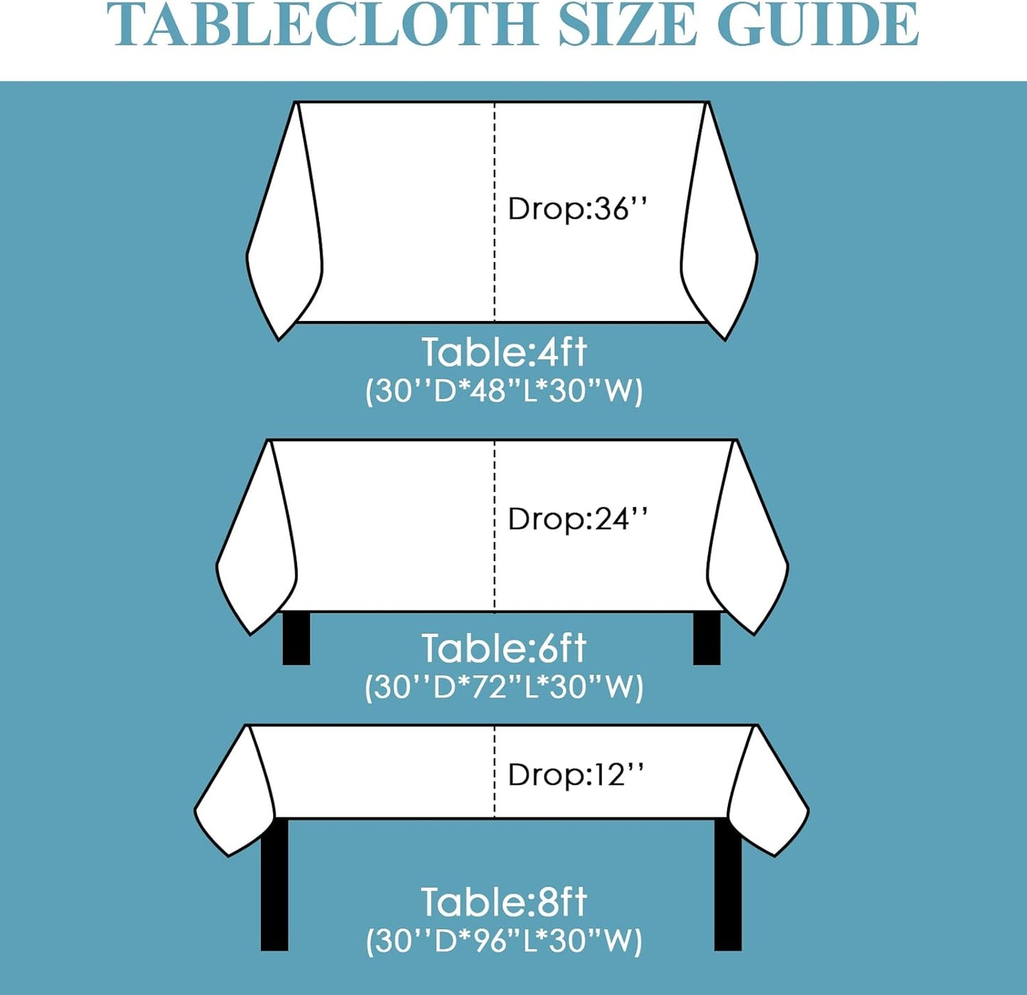 VidaFete Tablecloth 60 * 120inch 10pack Rectangle Table Cloth Polyester, Stain Wrinkle Resistant Dining Table Cover for Kitchen Dinning Party Wedding Rectangular Tabletop Buffet Decoration(White)