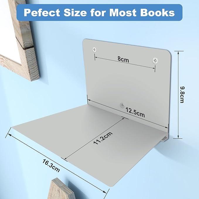 FENTEC Floating Book Shelves for Wall, Wall Mounted Floating Bookshelf - Image 3