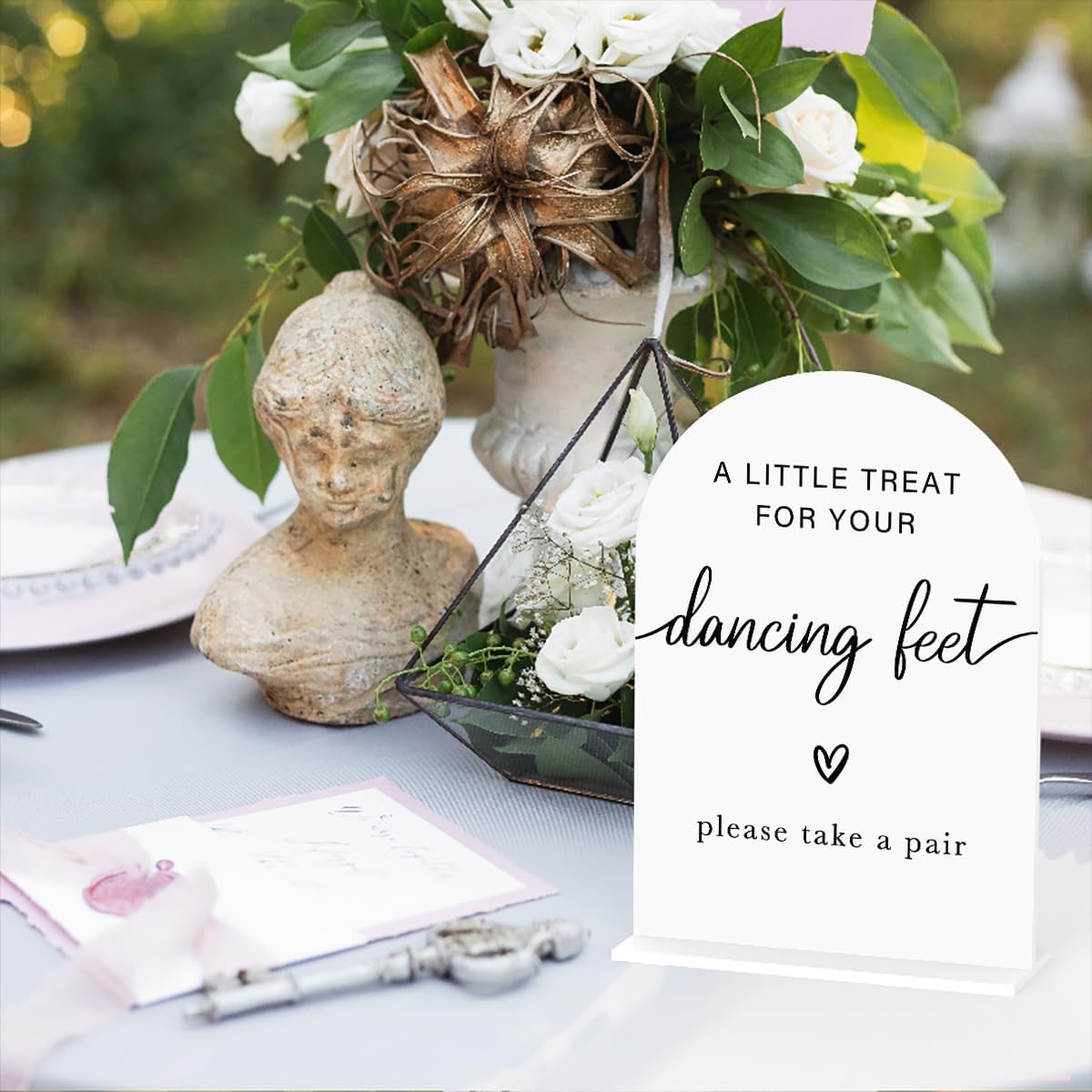 Acrylic Wedding Sign Wedding Signs for Ceremony A Little Treat for Your Dancing Feet Sign for Wedding Modern Calligraphy Arch Acrylic Table Top Sign for Wedding Reception and Event Party Table(white）
