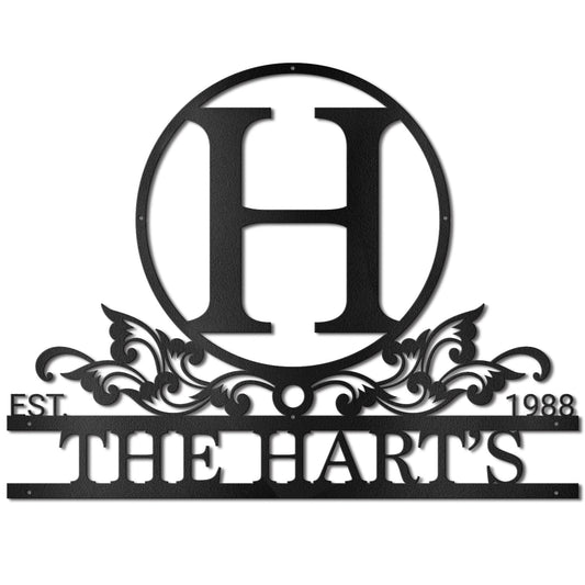 Custom Metal Name Sign Metal Wall Art Split Letter Monogram Wall Art Personalized Wedding Gift Fire Pit Outdoor Decor Cabin Sign