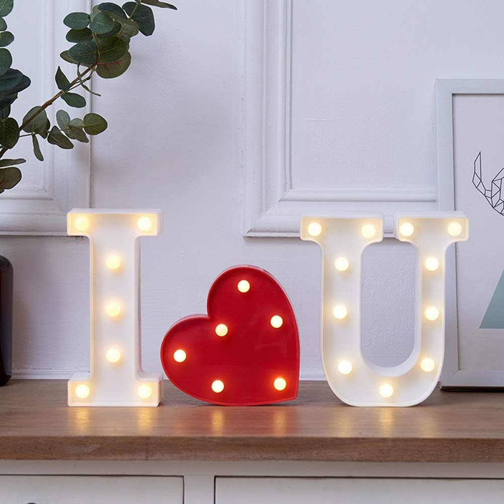 MUMUXI Marquee Light Up Letters | Large Light Up Numbers | Battery Powered and Bright with Every Letter of The Alphabet | for Wedding, Birthday, Party, Celebration, Christmas or Home Decoration (U)