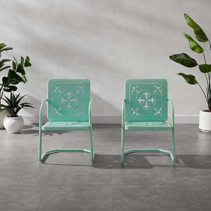 Crosley Furniture Azalea 2-Piece Outdoor Chair Set, Vintage Retro Metal Patio - Image 7