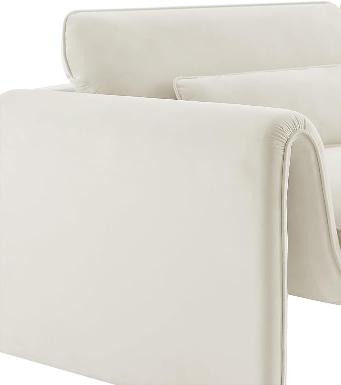 Meridian Furniture 199Cream-C Sloan Collection Modern | Contemporary Velvet - Image 9