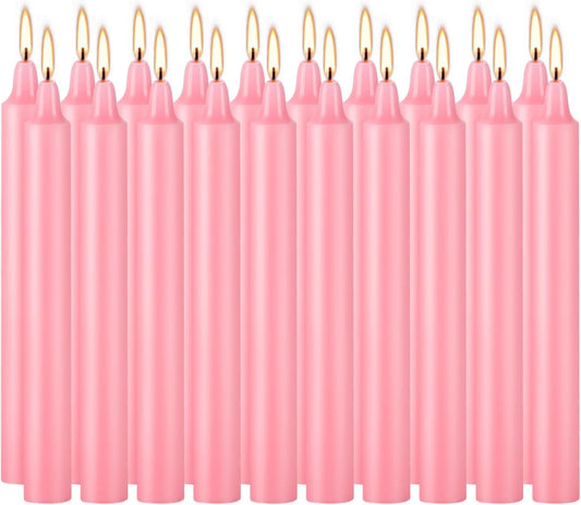 Set of 40 Pink Candles – Spell Chime Candles for Valentine's Day,Wedding,Rituals, Prayer, Birthdays, Meditation, Altar -0.5X4 Inch Tall, Unscented (Pink)