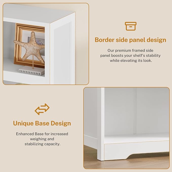 TEENFON 64.2" Bookcase, 5-Tier Open Bookshelves and Bookshelf, Freestanding - Image 8
