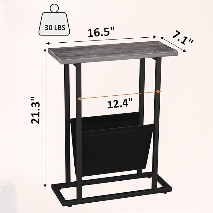 Yusong Narrow Side Table for Small Spaces, Small End Table - Image 3