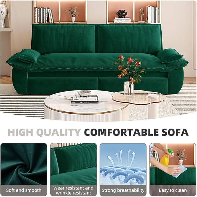 73.2" Sofa Bed Queen, 3-in-1 Pull Out Sofa Bed - Image 6