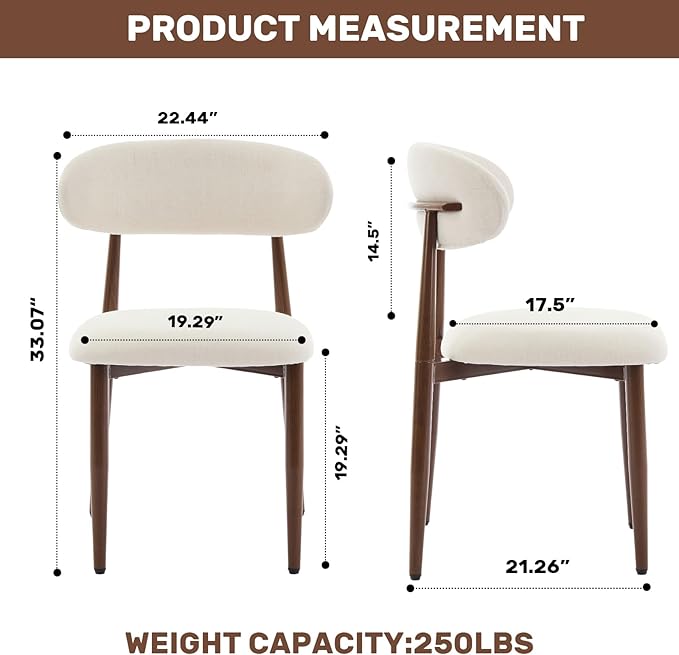 UVV Dining Chairs Set of 4, Metal Kitchen Chairs - Image 9
