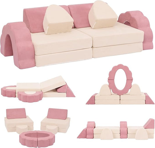 LOAOL Kids Couch 10PCS, Modular Kids Play Couch, Imaginative Convertible Play by LOAOL