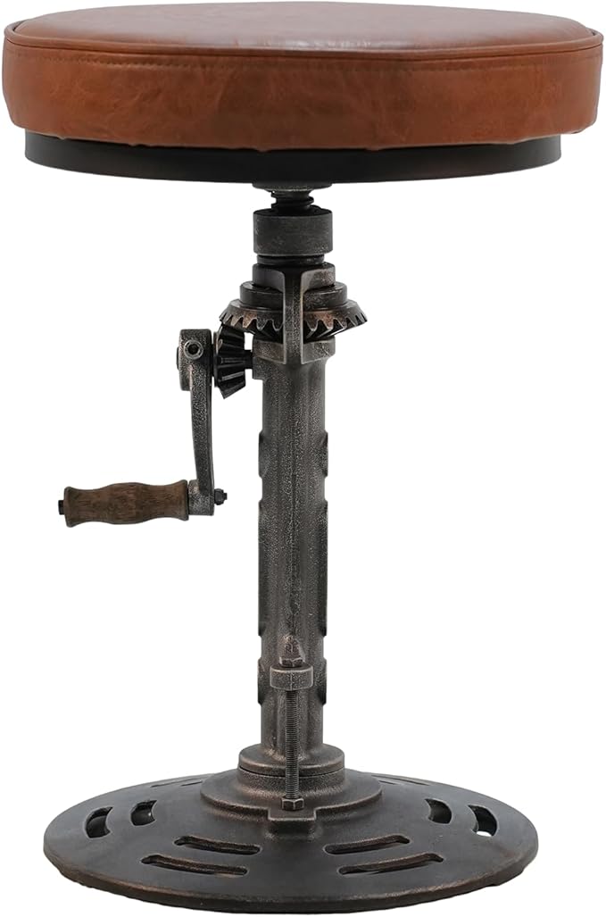 LOKKHAN American Antique Steampunk Deco Vintage Industrial Bar Cafe Stool - Image 9