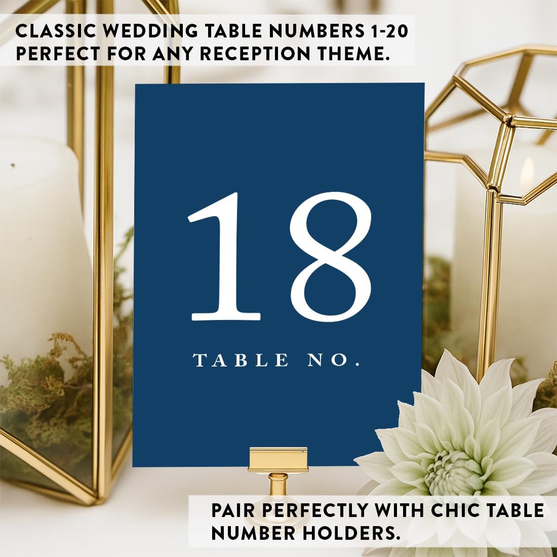 Andaz Press Table Numbers 1-20 On Perforated Paper, Navy Blue, 4X6-Inch Single Sided Sign, 1-Set, Graduation Table Numbers For Wedding Reception Blue Numbers