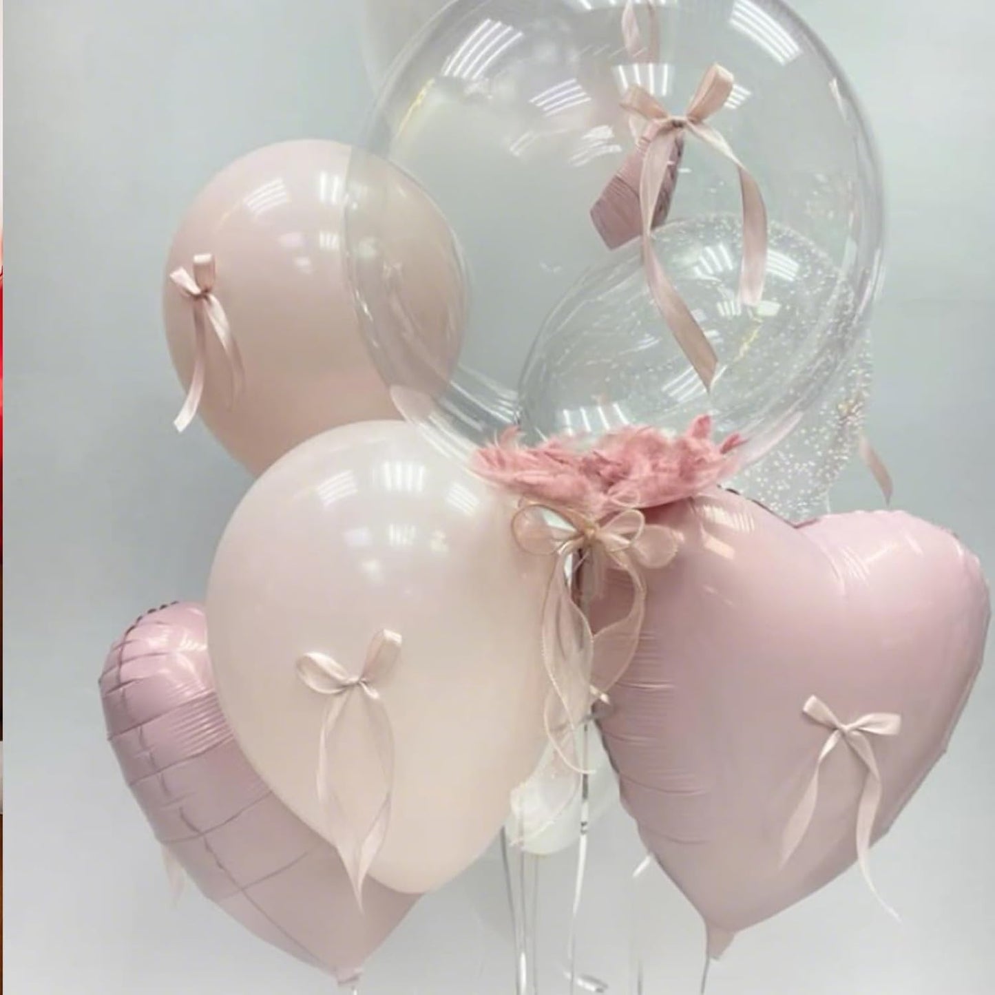 Baby Pink Heart Balloons, 18 Inch Pink Heart Shape Balloon, 12PCS Large Pastel Pink Helium Foil Heart Romantic Balloon for Girls Birthday Wedding Engagement Anniversary Princess Party Decoration