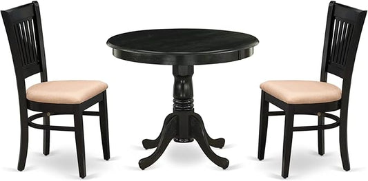 East West Furniture ANVA3-BLK-C 3 Piece Modern Dining Table Set Contains a by EastWestFurniture