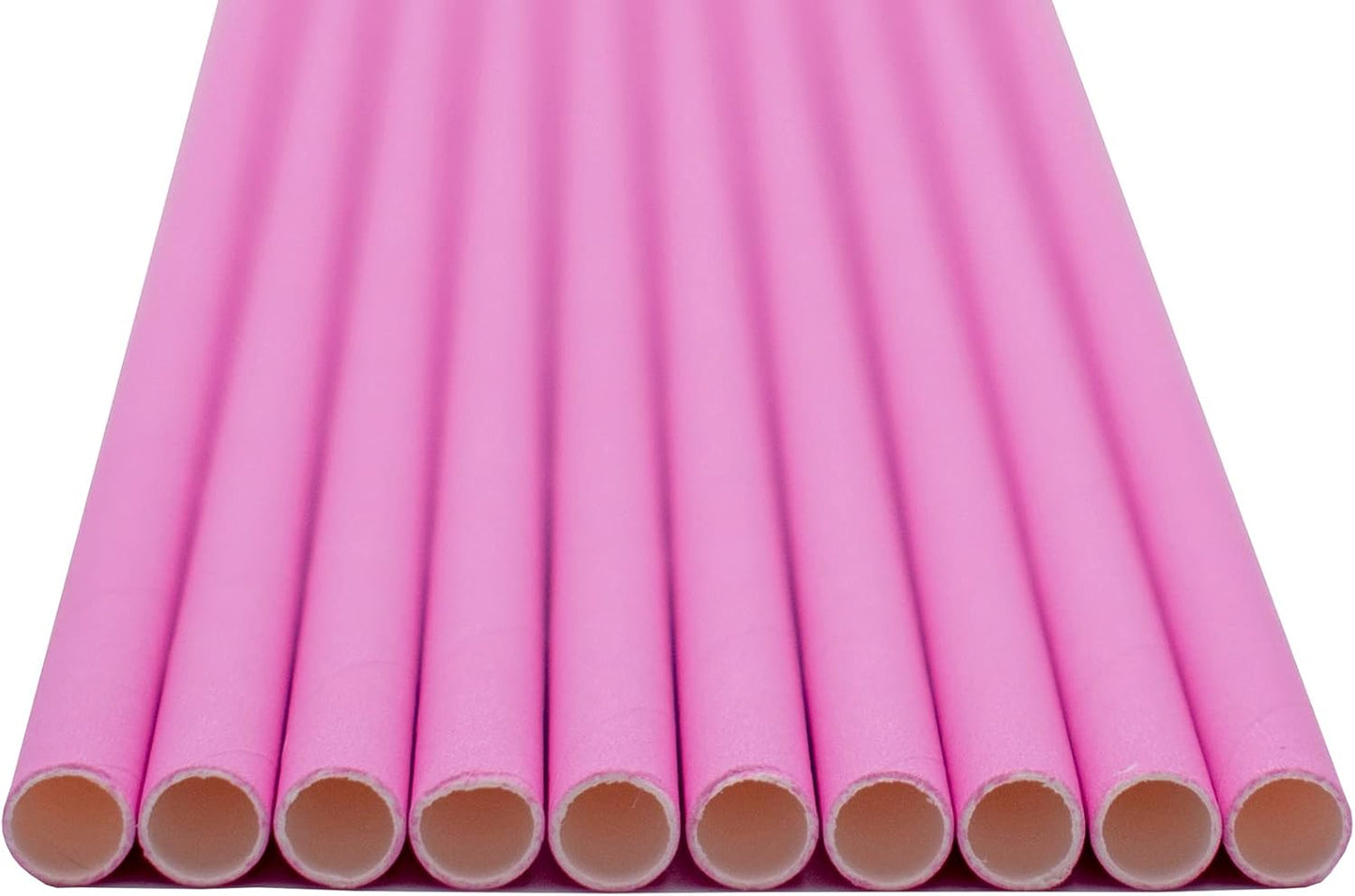 Pack of 300 Pastel Pink Biodegradable 4-Ply Paper Drinking Straws (Compostable, Non-toxic, BPA-free)
