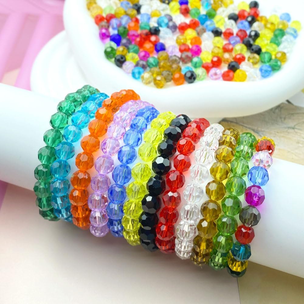 50 PCS 10mm Crystal Glass Beads Round Multiple Faceted Loose Spacer Glass Beads for DIY Handcrafte Bracelet Necklace Earring Jewelry Making(Emerald)