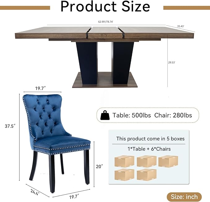 Henf 7 Pieces Extendable Dining Table Set - Image 7