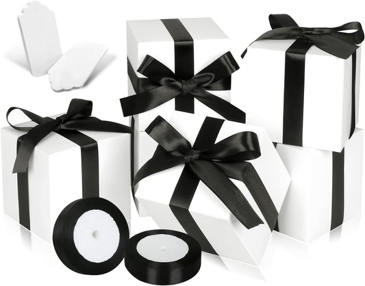 50 Pack Small Gift Boxes, 3x3x3 Favor Boxes White Paper Gift Boxes with Lids for Presents, Crafting, Cupcake Boxes, Gifts, Candy Boxes for Wedding Party Bridal Shower Baby Shower Favors