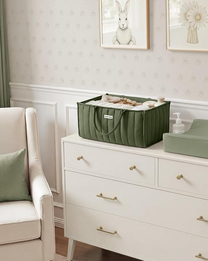 Blissful Diary Baby Diaper Caddy Organizer, Stylish Storage Basket - Image 7