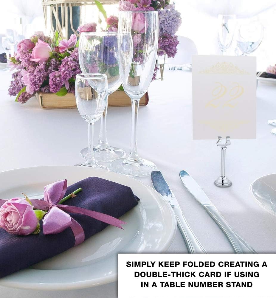 Paisley Wedding Table Numbers (Select Color/Quantity), Champagne, Ivory, 1-90, Double Sided, Tent or Use in a Stand, Great for Parties & Restaurants - Made in the USA