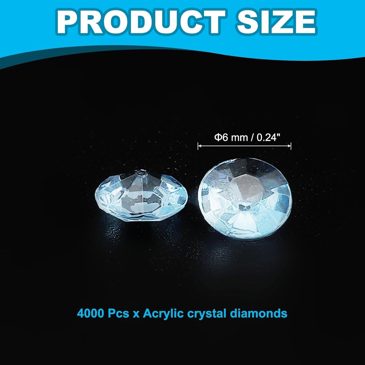 PATIKIL 4000 Pcs Wedding Table Scatter Confetti Crystals 6mm Acrylic Diamonds Vase Fillers Gems for Table Centerpiece Decorations Party Vase Beads, Light Blue