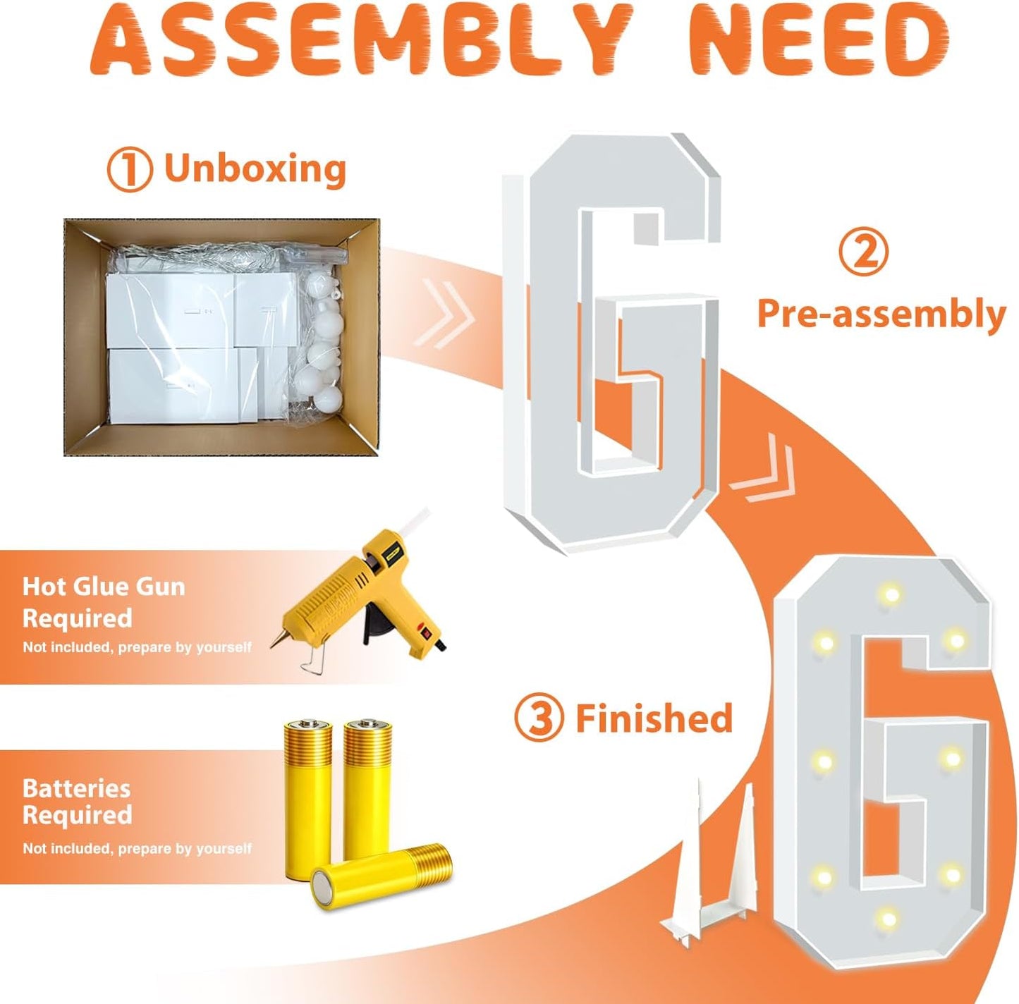 3FT Marquee Light Up Letters G, Warm White Marquee Letters for Birthday Party Decor, LED Light Letter for Graduation, Wedding, Engagement, Holiday Party Backdrop Arch Decoration