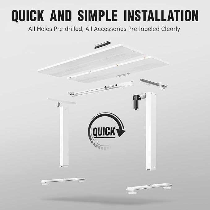 Veken 47.2 Inch Large Electric Standing Desk, Heights Adjustable, Sit to Stand - Image 7