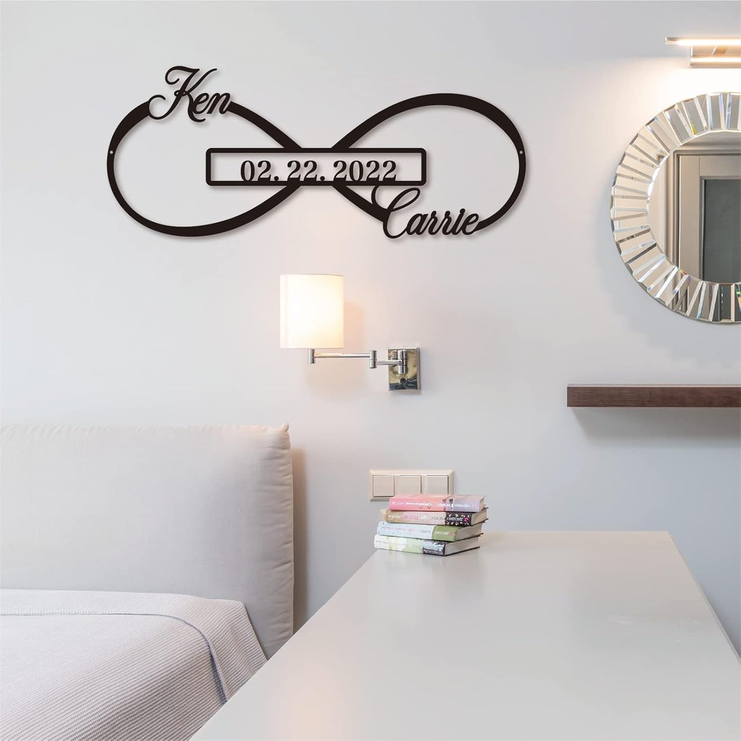 Personalized Infinity Symbol, Metal Love Sign, Love Sign Infinity Heart Sign Metal Wall Decor, Metal Wall Art Decor, Valentine'S Day Gift For Her, Personalized Anniversary Wedding Gift For Couple