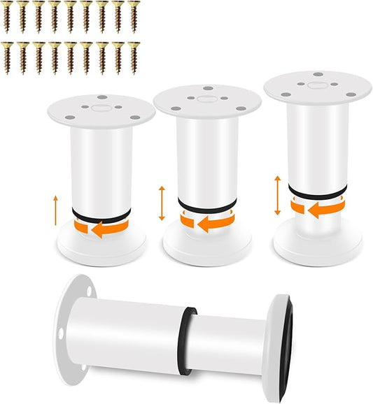 4 Pcs Adjustable Height Furniture Bed Support Legs 3.15-4.72 inch, Metal by Yoposeo