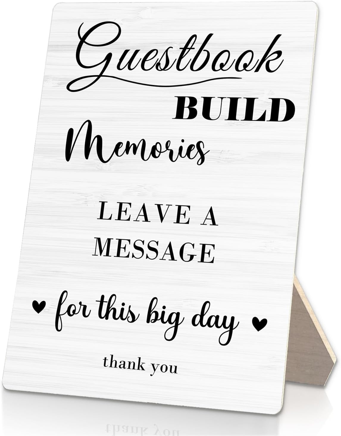 Guestbook Sign, Wedding Guestbook Wooden Sign Stand 5x7inch, Message Guest Book Wedding Sign Stand, Wedding Signs for Reception, Wedding Table Decorations, Wedding Table Sign