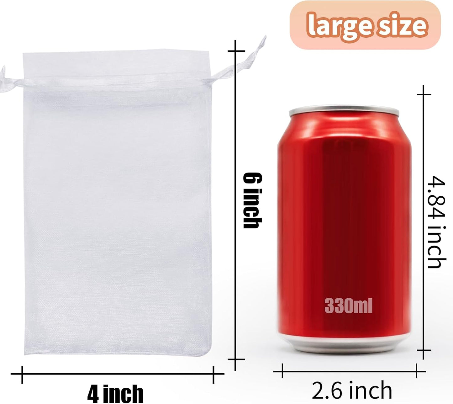 EdgeXcel 120pcs Organza Bags for Small Gift 4x6 Inch - Premium Mesh Bag Drawstring for Wedding Party Favors, Jewelry, Candy, Business Packaging Supplies - Durable & Scent-Free