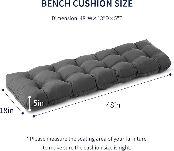 IPYNBAP Outdoor Bench Cushion, Waterproof Bench Cushion - Image 2